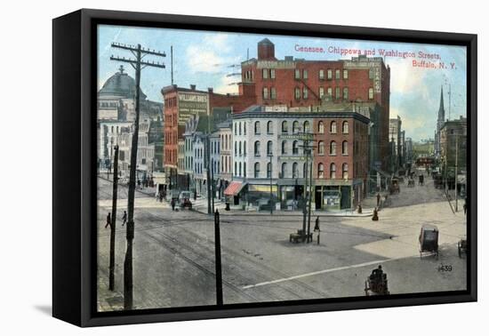 Genesse, Chippewa and Washington Streets, Buffalo, New York, USA, C1910-null-Framed Stretched Canvas