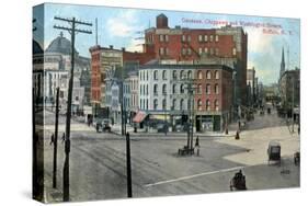 Genesse, Chippewa and Washington Streets, Buffalo, New York, USA, C1910-null-Stretched Canvas