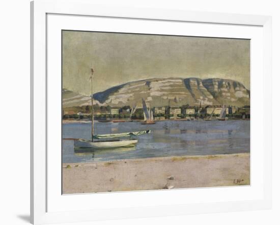 Geneva Harbour and the Saleve, 1878-Ferdinand Hodler-Framed Giclee Print