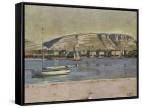 Geneva Harbour and the Saleve, 1878-Ferdinand Hodler-Framed Stretched Canvas