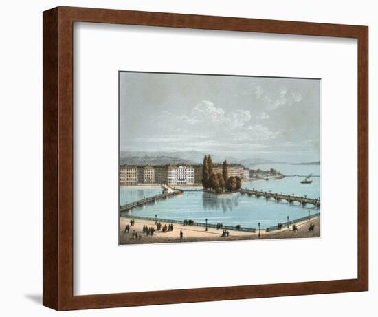 Geneva, Ile Rousseau 4, 60-null-Framed Art Print