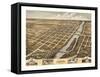 Geneva, Illinois - Panoramic Map-Lantern Press-Framed Stretched Canvas