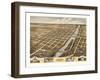 Geneva, Illinois - Panoramic Map-Lantern Press-Framed Art Print