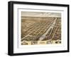 Geneva, Illinois - Panoramic Map-Lantern Press-Framed Art Print