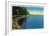 Geneva, New York - Seneca Lake Park View of Shoreline, Pavilion, and Swimmers-Lantern Press-Framed Art Print