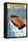 Geneva, New York - Wooden Boat on Lake-Lantern Press-Framed Stretched Canvas