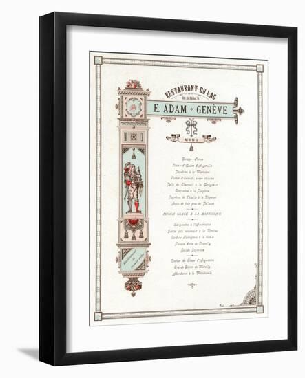 Geneva Restaurant Menu-null-Framed Art Print