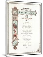 Geneva Restaurant Menu-null-Mounted Art Print