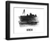 Geneva Skyline Brush Stroke - Black II-NaxArt-Framed Art Print