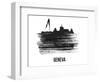 Geneva Skyline Brush Stroke - Black II-NaxArt-Framed Art Print