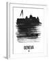 Geneva Skyline Brush Stroke - Black-NaxArt-Framed Art Print