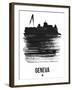 Geneva Skyline Brush Stroke - Black-NaxArt-Framed Art Print