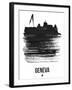 Geneva Skyline Brush Stroke - Black-NaxArt-Framed Art Print