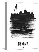 Geneva Skyline Brush Stroke - Black-NaxArt-Stretched Canvas
