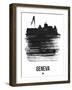 Geneva Skyline Brush Stroke - Black-NaxArt-Framed Art Print