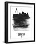 Geneva Skyline Brush Stroke - Black-NaxArt-Framed Art Print