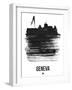 Geneva Skyline Brush Stroke - Black-NaxArt-Framed Art Print