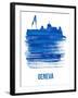 Geneva Skyline Brush Stroke - Blue-NaxArt-Framed Art Print