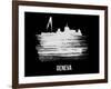 Geneva Skyline Brush Stroke - White-NaxArt-Framed Art Print