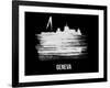 Geneva Skyline Brush Stroke - White-NaxArt-Framed Art Print