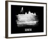 Geneva Skyline Brush Stroke - White-NaxArt-Framed Art Print