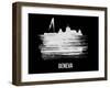 Geneva Skyline Brush Stroke - White-NaxArt-Framed Art Print