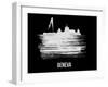 Geneva Skyline Brush Stroke - White-NaxArt-Framed Art Print