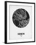 Geneva Street Map Black on White-NaxArt-Framed Art Print