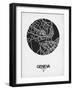 Geneva Street Map Black on White-NaxArt-Framed Art Print