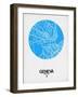 Geneva Street Map Blue-NaxArt-Framed Art Print