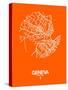 Geneva Street Map Orange-NaxArt-Stretched Canvas