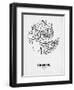 Geneva Street Map White-NaxArt-Framed Art Print