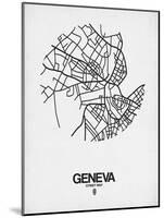 Geneva Street Map White-NaxArt-Mounted Art Print