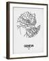 Geneva Street Map White-NaxArt-Framed Art Print