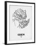 Geneva Street Map White-NaxArt-Framed Art Print