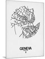 Geneva Street Map White-NaxArt-Mounted Art Print