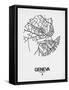Geneva Street Map White-NaxArt-Framed Stretched Canvas
