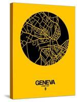 Geneva Street Map Yellow-NaxArt-Stretched Canvas