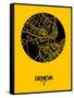 Geneva Street Map Yellow-NaxArt-Framed Stretched Canvas