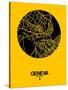 Geneva Street Map Yellow-NaxArt-Stretched Canvas