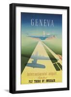 Geneva Travel Poster-null-Framed Art Print