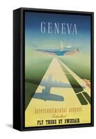 Geneva Travel Poster-null-Framed Stretched Canvas