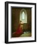 Genevieve of Brabant Baptising Her Son in Prison-Jean Baptiste Mallet-Framed Premium Giclee Print