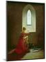 Genevieve of Brabant Baptising Her Son in Prison-Jean Baptiste Mallet-Mounted Premium Giclee Print