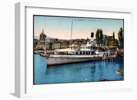 Genf, Genfer See, Lac Leman, Dampfer La Suisse-null-Framed Giclee Print