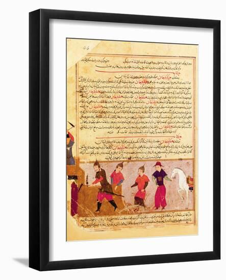 Genghis Khan and his sons by Rashid al-Din-null-Framed Giclee Print