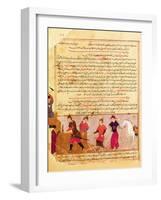 Genghis Khan and his sons by Rashid al-Din-null-Framed Giclee Print