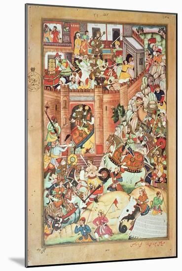 Genghis Khan Captures a Chinese Town, Miniature-Persian School-Mounted Giclee Print