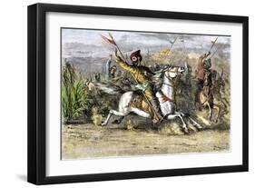 Genghis Khan Leading the Mongols-null-Framed Premium Giclee Print