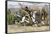 Genghis Khan Leading the Mongols-null-Framed Stretched Canvas